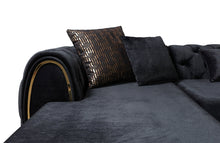Load image into Gallery viewer, Jessie Velvet Black Double Chaise Sectional
