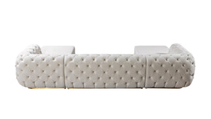 Jessie Velvet Ivory Double Chaise Sectional