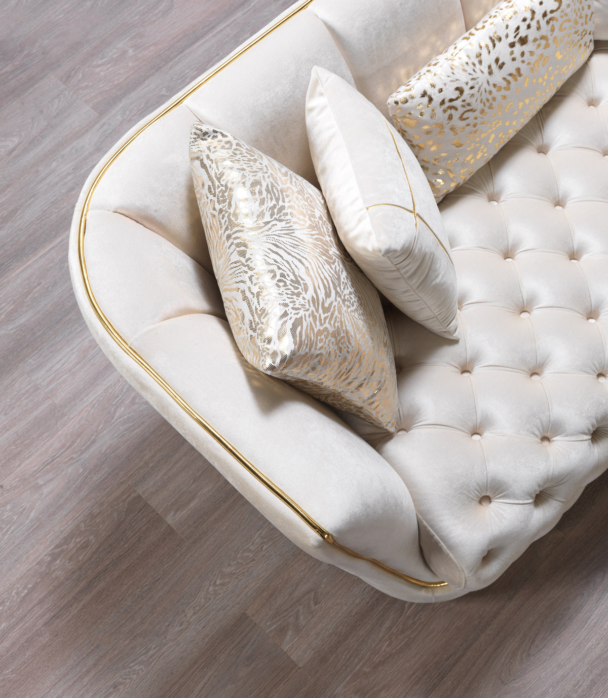 Daphne Ivory Velvet Living Room Set