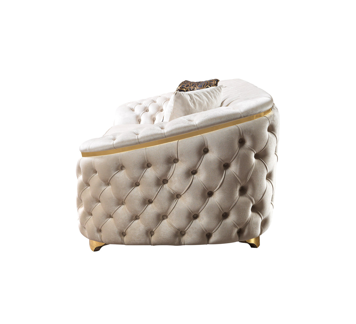 Lupino Ivory Velvet Living Room Set