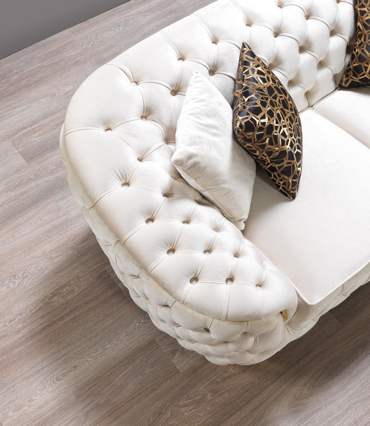 Lupino Ivory Velvet Living Room Set