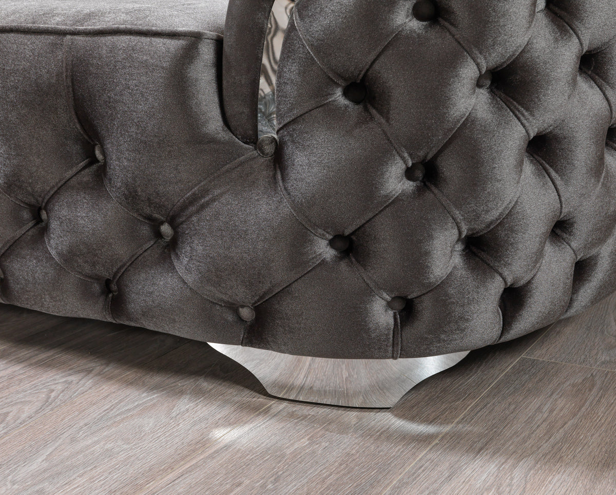 Lupino Gray Velvet Living Room Set