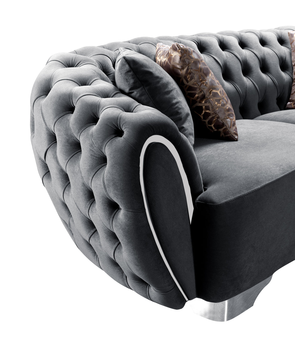 Victoria Gray Velvet Living Room Set