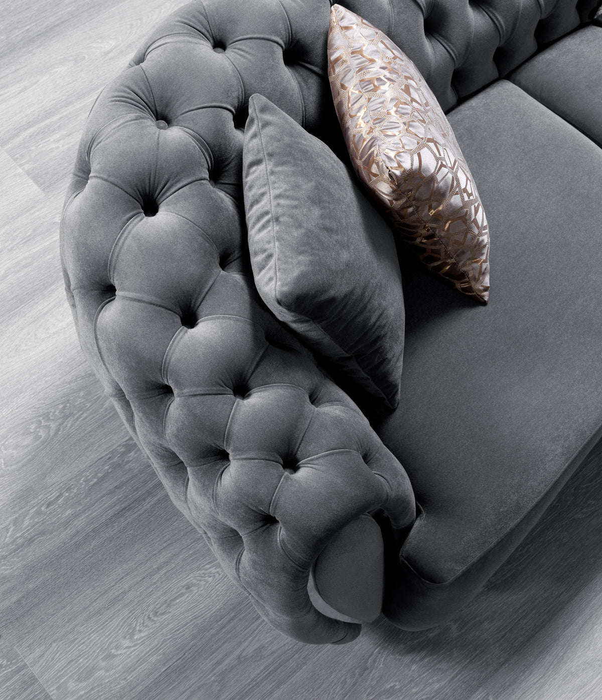 Victoria Gray Velvet Living Room Set