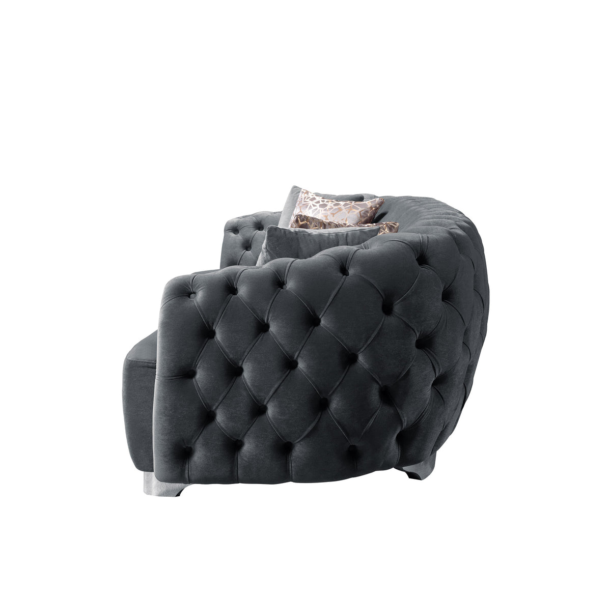 Victoria Gray Velvet Living Room Set