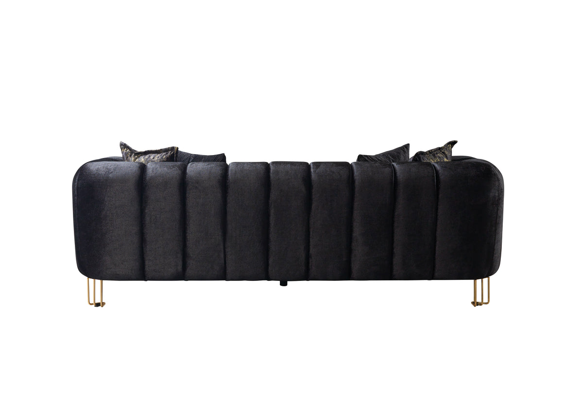 Santana Black Velvet Living Room Set