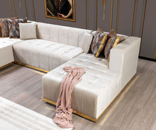 Load image into Gallery viewer, Elisha Ivory Velvet Double Chaise Sectional