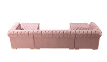 Load image into Gallery viewer, Lauren Velvet Pink Double Chaise Sectional