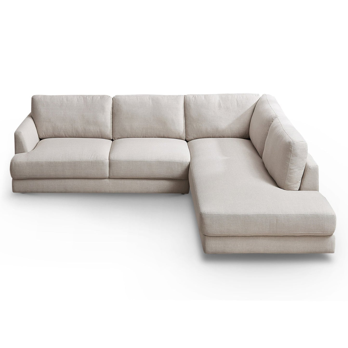 Glander 108" Cream Linen Sectional Sofa Right Facing