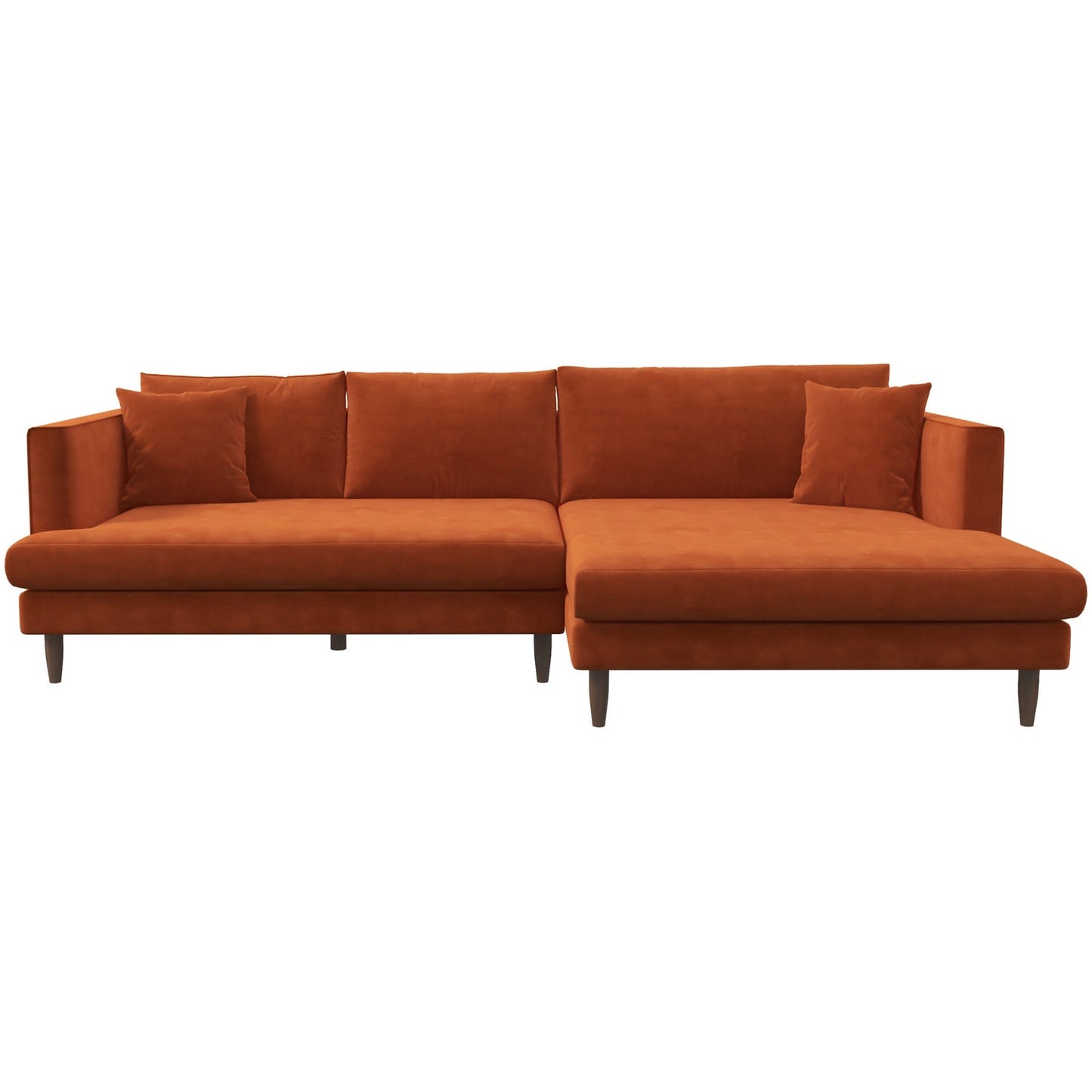 Blake 107" Orange L-Shaped Sectional Sofa Left Facing