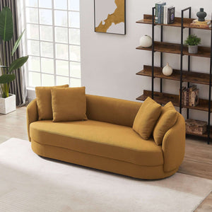 Dylan Modern French Dark Yellow Boucle Sofa