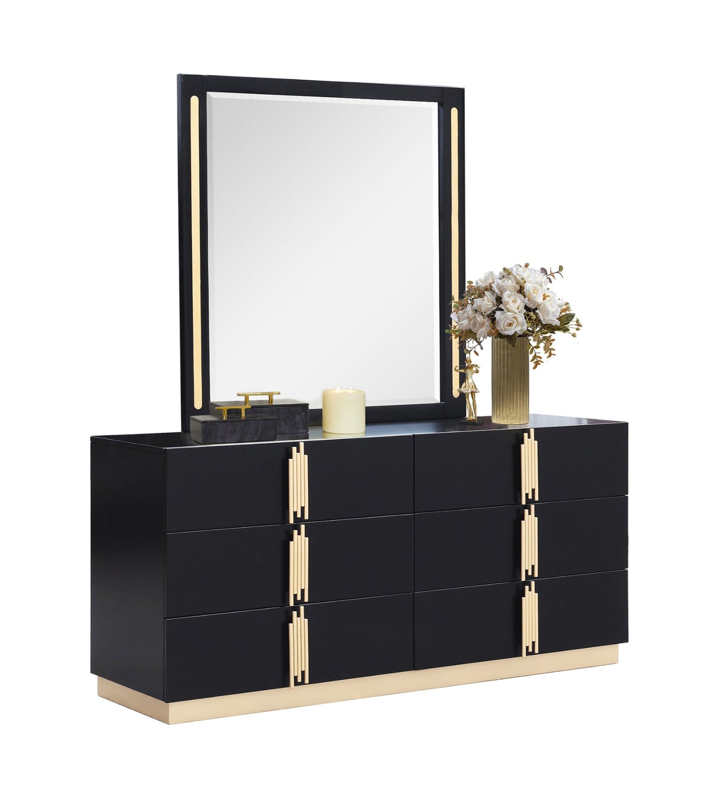 Evon Black/Gold Bedroom Set B7550