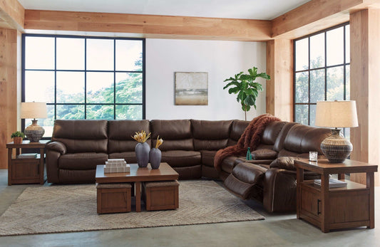 Family Circle Dark Brown 4pc POWER Reclining Sectional
