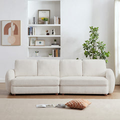 Paton Cream Mid-Century Modern 114.5'' Boucle Fabric Sofa