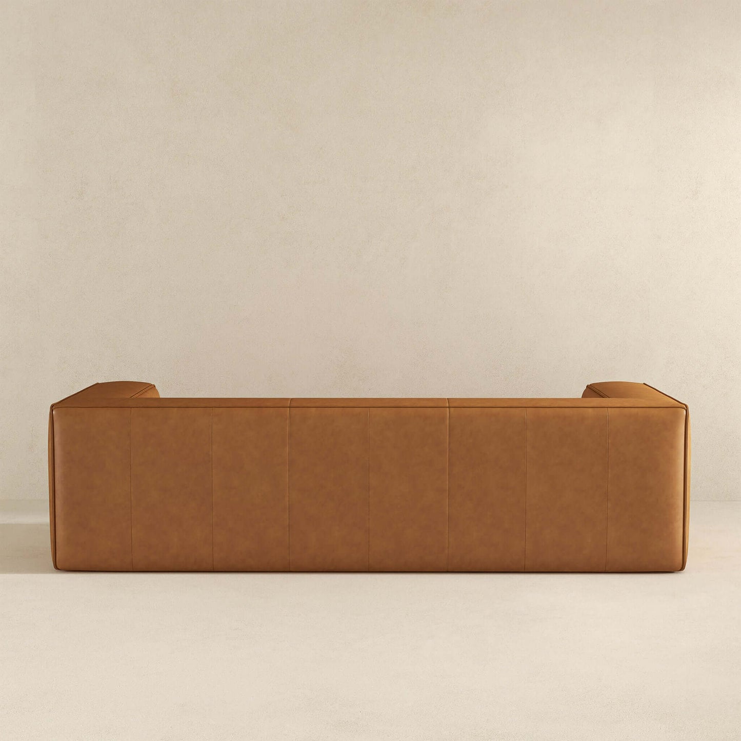 Colton Mid-Century Modern Leather Sofa (Tan)
