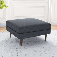 Load image into Gallery viewer, Amber Mid-Century Modern Square Upholstered Ottoman Dark Grey