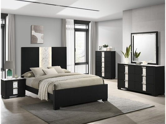 Rangley Black LED Panel Bedroom Set B6835