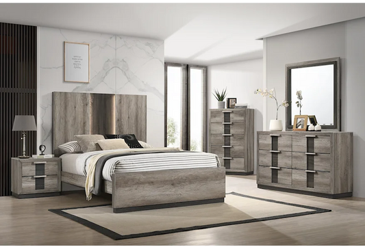 Rangley Grey LED Panel Bedroom Set B6830
