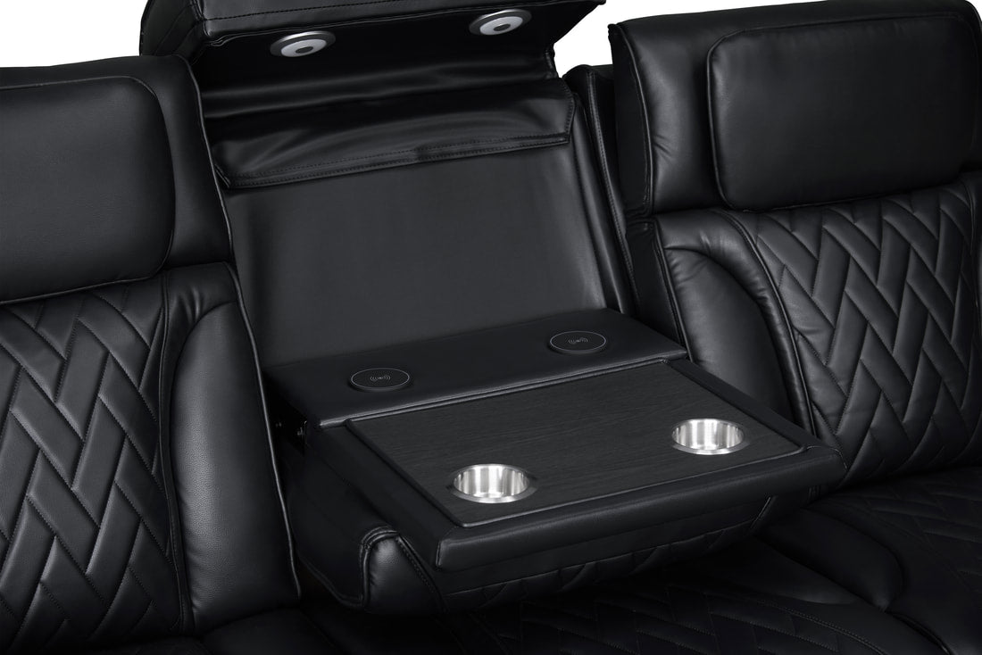 Dubai Black POWER/LED/BLUETOOTH SPEAKERS 3pc Reclining Set