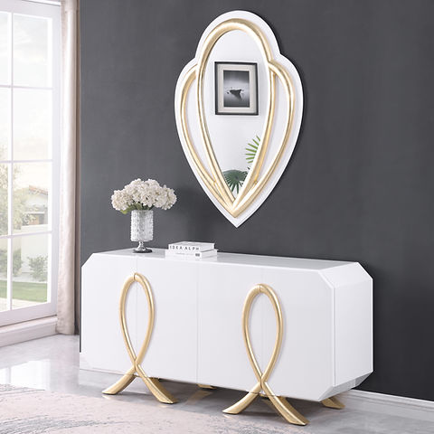 Aster White/Gold Console Table A-C16
