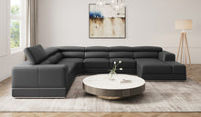 Load image into Gallery viewer, Pella Dark Gray Leather Match Sectional MI5106