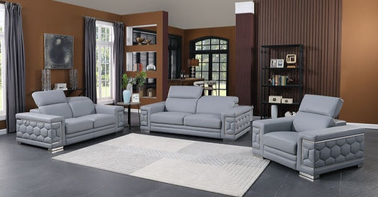 Favo L.Blue  Italian Leather Living Room Set MI-1250