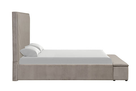 Grey Velvet King Bed B8012