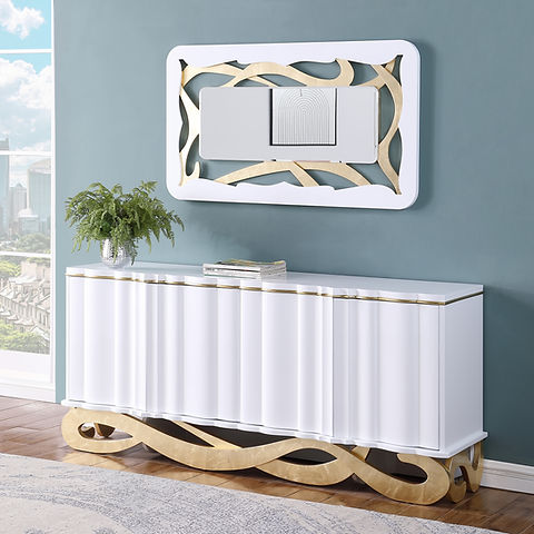 Isodora White/Gold Console Table A-C17