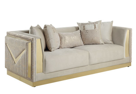 Monaco Cream/Gold Living Room Set S4030