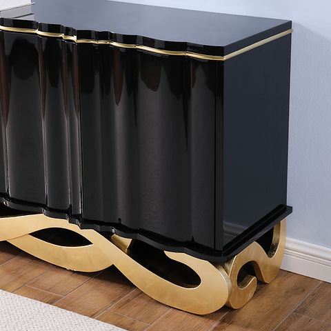 Tessa Black/Gold Console Table A-C17