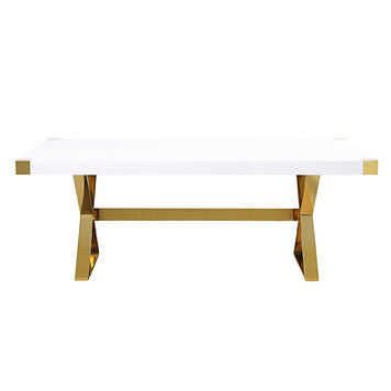 Adel White/Gold Dining Room Table D900-T