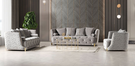 Elit Grey Sofa and Loveseat