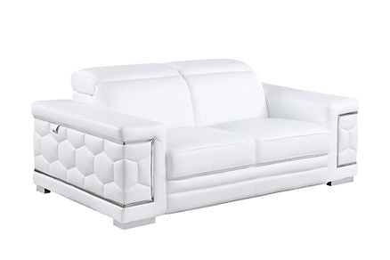 Favo White Italian Leather  Living Room Set MI-1250