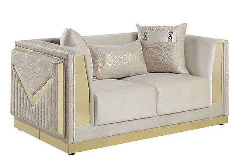 Monaco Cream/Gold Living Room Set S4030