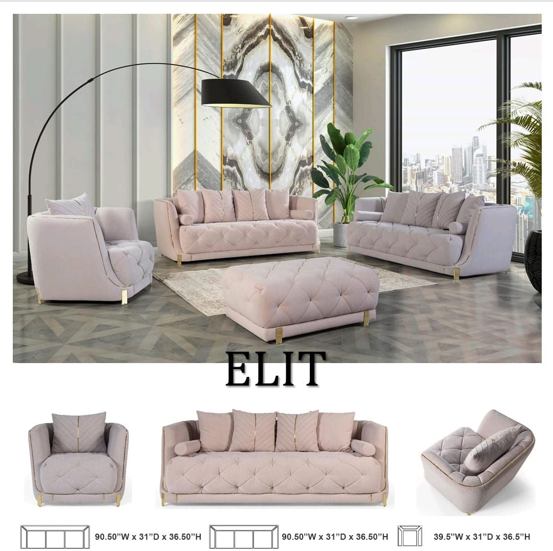 Elit Grey Sofa and Loveseat