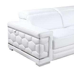 Favo White Italian Leather  Living Room Set MI-1250