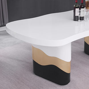 Orion White/Black/Gold 7pc Dining Room Set D901