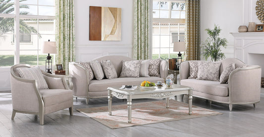 Bellisimo Light Grey Velvet Sofa and Loveseat  S6226