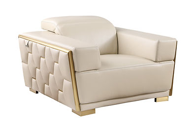 Hexor Beige Italian Leather Sofa and Loveseat MI-1245