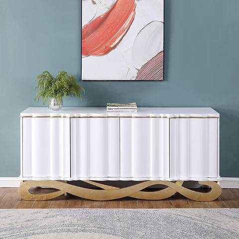 Isodora White/Gold Console Table A-C17