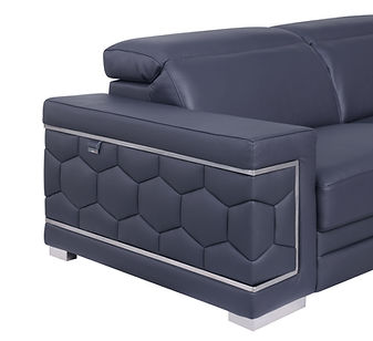 Favo Navy Italian Leather Living Room Set MI-1250