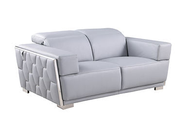 Hexor Light Blue Italian Leather Sofa And Loveseat MI-1245