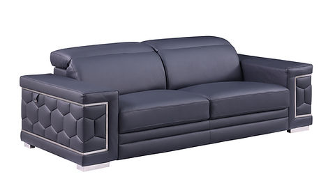 Favo Navy Italian Leather Living Room Set MI-1250