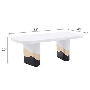Orion White/Black/Gold 7pc Dining Room Set D901
