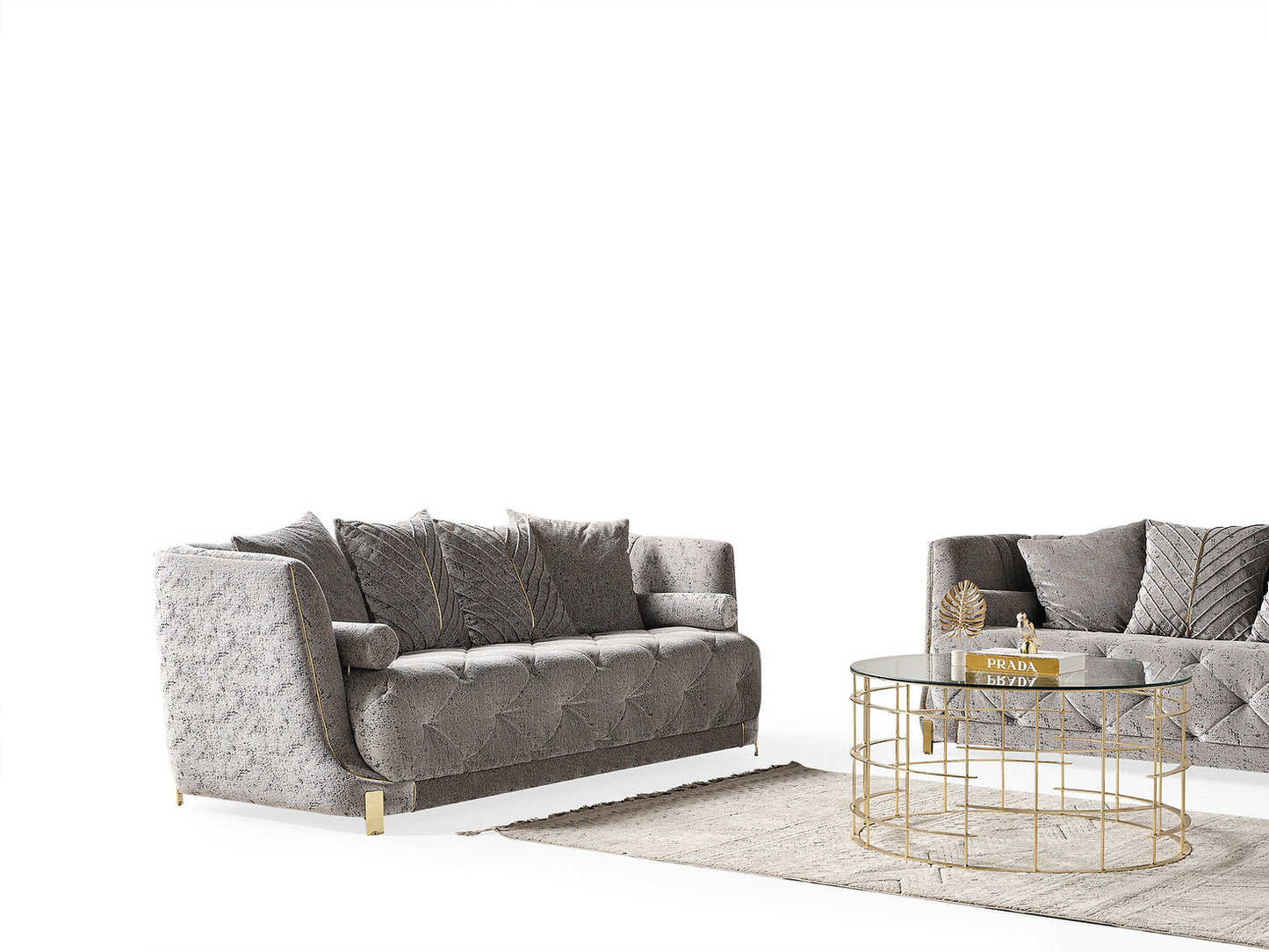 Elit Grey Sofa and Loveseat