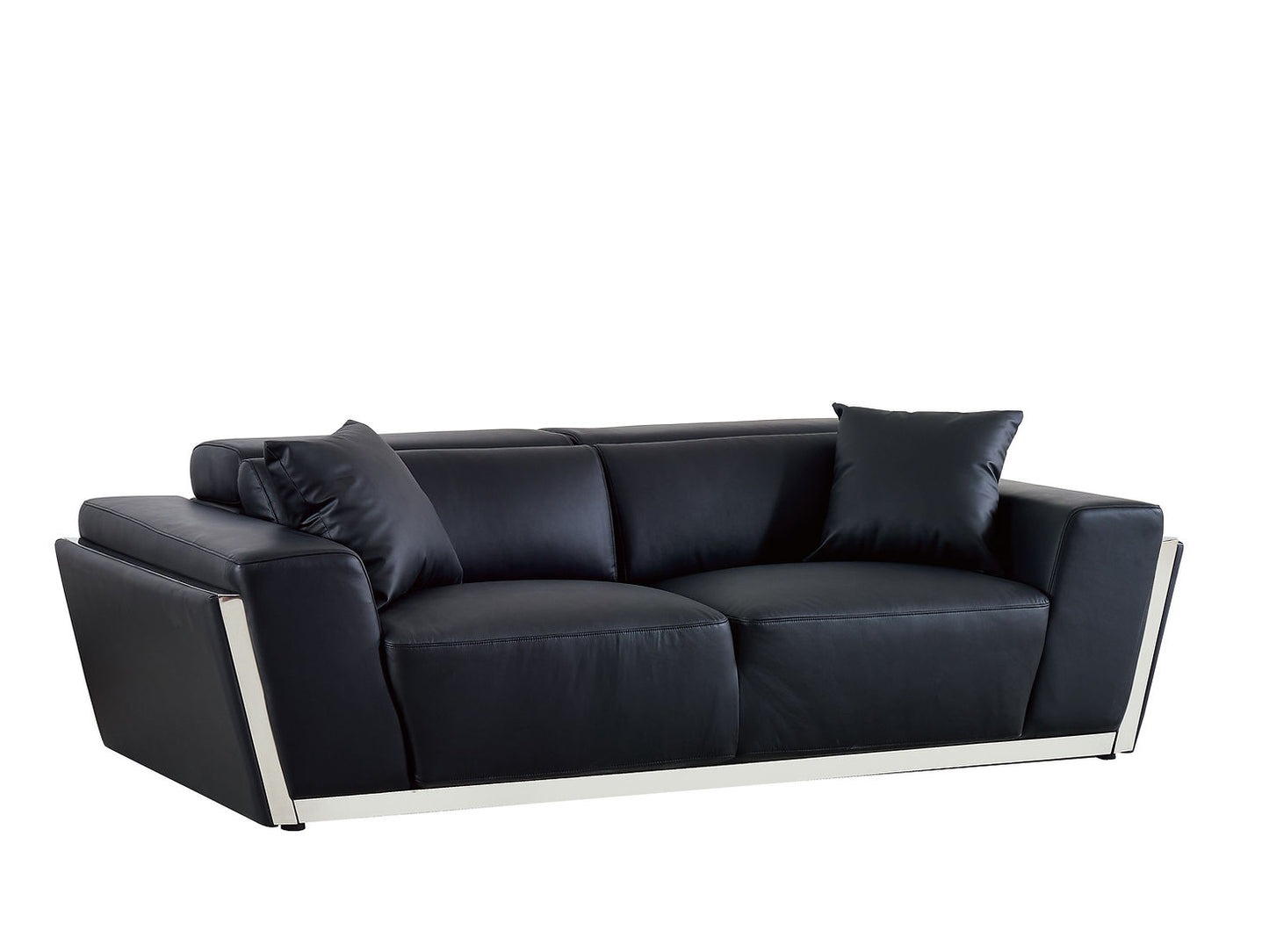 Domo Black ITALIAN LEATHER Living Room Set MI-8010
