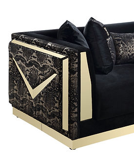 Monaco Black/Gold Living Room Set S4030