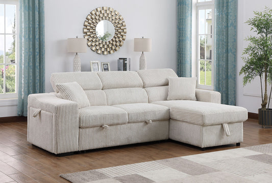 Bonaterra Beige Reversible Sectional Pull-Out Bed S8977