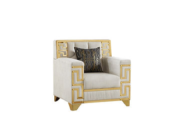 Hira Cream/Gold Sofa and Loveseat S3700