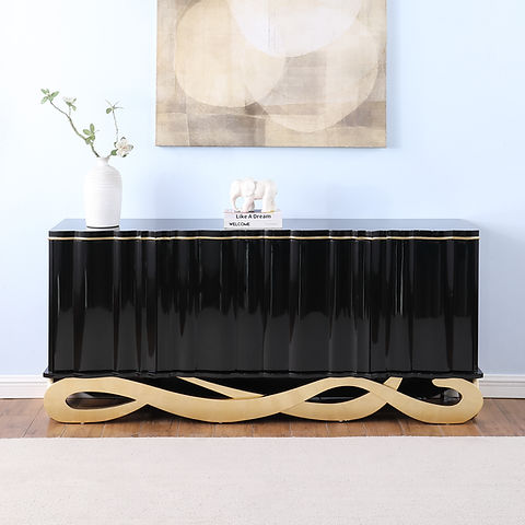 Tessa Black/Gold Console Table A-C17